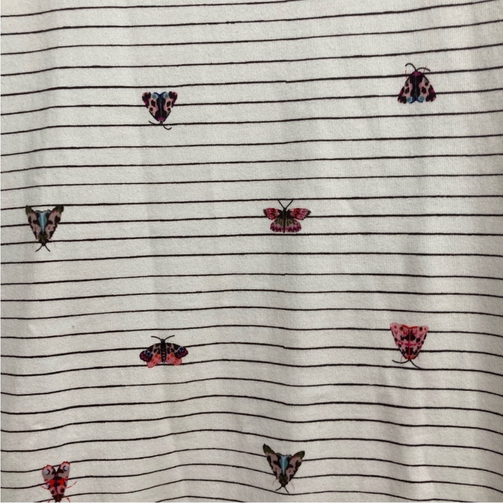 Joules Riviera Butterfly Cream and Black Stripe T-shirt Dress Size, US 10 - Picture 9 of 9